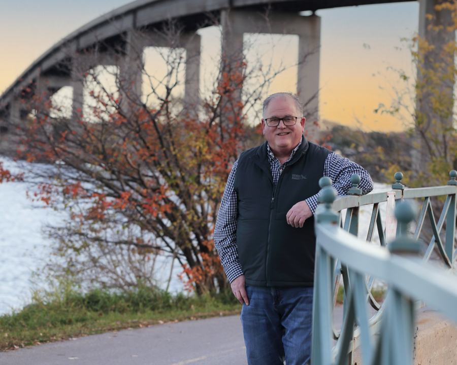 Shawn Lowe on the waterfront path below the Bay Bridge in Belleville